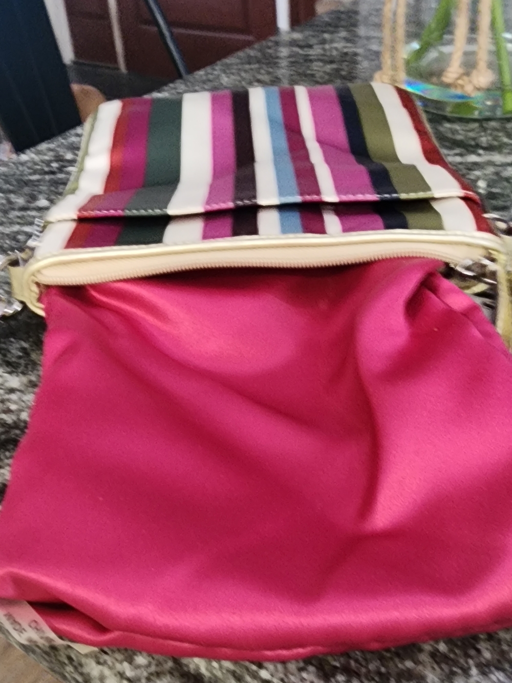 Coach Legagy Multicolor Striped North/South Crossbody Bag - Gold Trim-7×8 - Picture 7 of 8